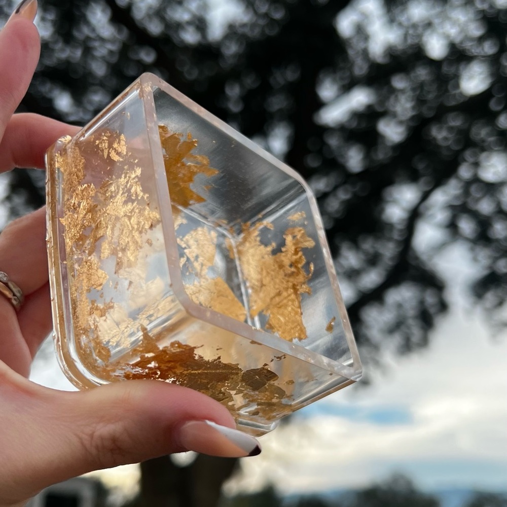 Gold & clear jewelry box